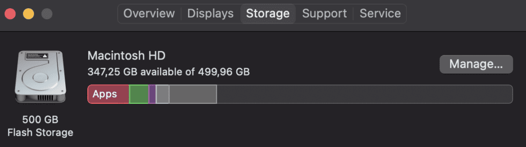 how to check storage on your macbook